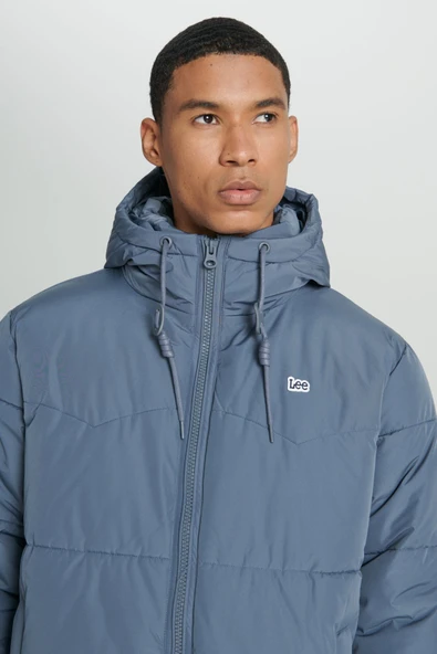 Riders by Lee  Kapüşonlu Regular Fit Mavi Erkek Şişme Mont L88BNYA66M - LEE - MAVİ - S - Resim 4