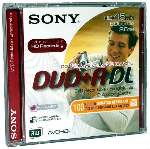 Sony DVD+R DL 2.6GB Kutulu HD 45 Dakikalık