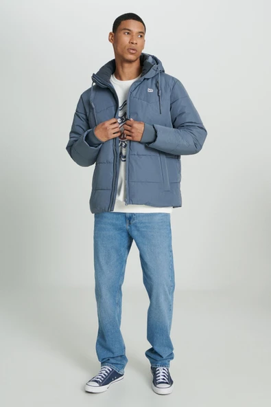 Riders by Lee  Kapüşonlu Regular Fit Mavi Erkek Şişme Mont L88BNYA66M - LEE - MAVİ - S - Resim 3