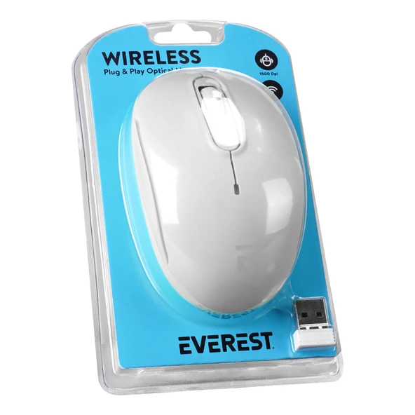 Everest SMW-666 Usb Beyaz 2.4Ghz Optik Wireless Mouse - 5