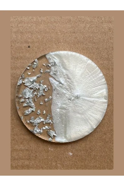 Özcan Tasarım Epoksi Magnet - Boş Epoksi - Yuvarlak Epoksi Magnet ( Gümüş ) - 10 Adet ürün görseli