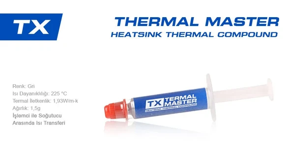 TX Silent Wind Yüksek Performanslı 1,5 Gr Termal Macun (TXCCT15G ) - Resim 2