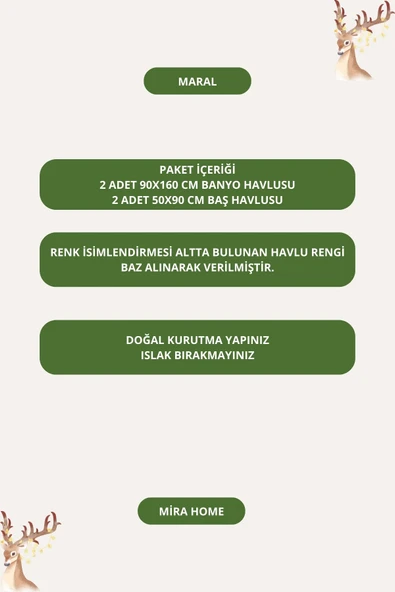 Mira Home 4 Parça Maral Battal %100 Pamuklu Banyo Havlu Takımı 90x160 Cm - 9