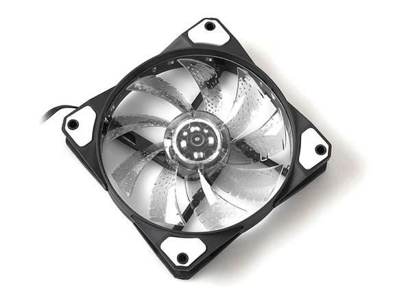 Evercool CS1230W 120 x 120 x 25mm Beyaz Işıklı Şeffaf Kasa Fanı - 3
