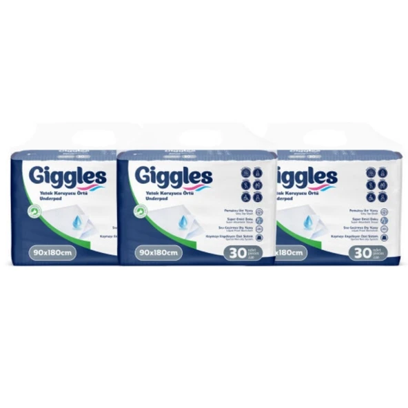 Giggles 90x180 Yatak Koruyucu Örtü 30'lu 3 Paket 90 Adet - 2