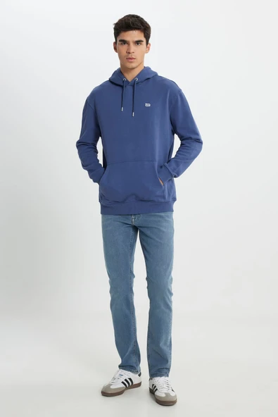 Riders by Lee Regular Fit Normal Kesim %100 Pamuk Şardonlu Kapüşonlu Mavi Sweatshirt L80YRY54M - 4