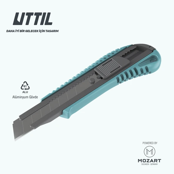 UTTIL NMUK04 Alüminyum Döküm Gövdeli 18 mm Maket Bıçağı - 2