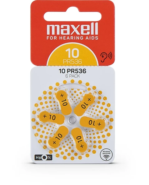 Maxell PR536 (10) 1.4V Düğme Kulaklık Pili 6’lı Paket