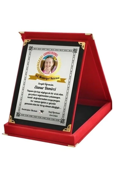 Kişiye Özel Mezuniyet Plaketi - Resimli Öğrenci Plaketi - Fotoğraflı Plaket ( Büyük Boy ) ürün görseli