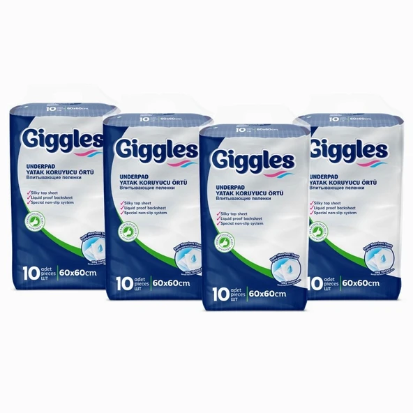 Giggles 60x90 Yatak Koruyucu Örtü 10'lu 4 Paket 40 Adet - 2