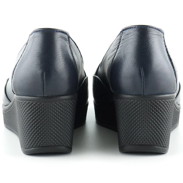 Erkan Saçmacı Dafne Lacivert Hakiki Deri Dolgu Topuklu Günlük Ayakkabı - 3