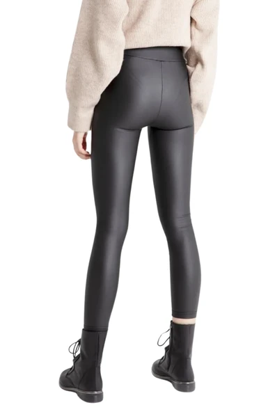 Looksense Kadın İçi Peluşlu Mat Deri Siyah Tayt 2001 - Resim 2