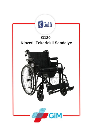 Golfi G120 Klozetli Tekerli Sandalye Tuvaletli Tekerlekli Sandalye ürün görseli 1