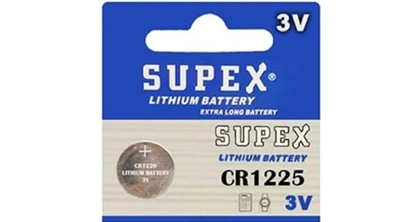 Supex CR1225-C5 3V Lityum Düğme Pil Tekli