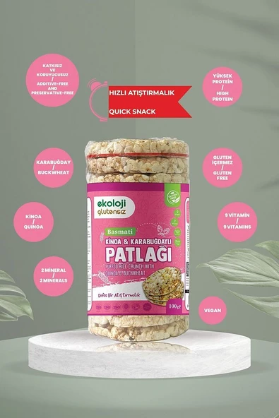 Glutensiz Kinoa & Karabuğday / Mısır & Pirinç / Sade Pirinç Patlağı 9'lu - 3