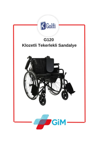 Golfi G120 Klozetli Tekerli Sandalye Tuvaletli Tekerlekli Sandalye - Resim 2