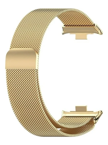 Xiaomi Redmi Watch 4 / Redmi Watch 5 Kordon İnce Kibar Metal Hasır Örgülü Mıknatıslı Kayış  GOLD - 3