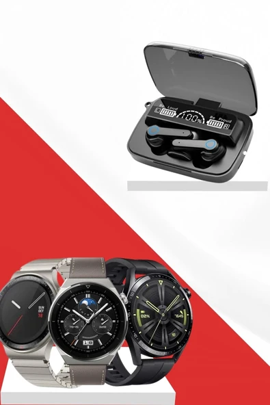 Kulak İçi Kablosuz Bluetooth Kulaklık ve NFC ve GPS Özellikli Akıllı Saat Alarm ve Titreşim - 5