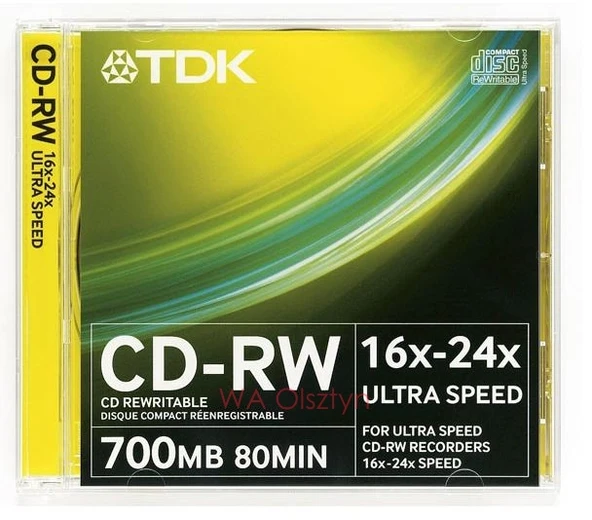 TDK CD-RW 700 MB 80 DK 16x-24x UltraSpeed CD-RW700UJCA