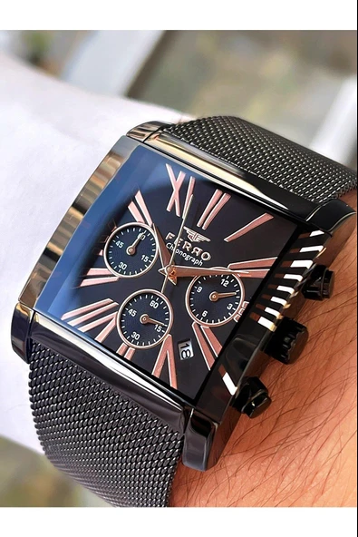 NS.FR101-R13 Ferro İç Fonksiyonları Aktif Chronograph 30 Mt Suya Dayanıklı Erkek Kol Saati - 2