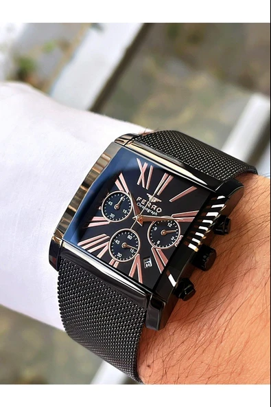 NS.FR101-R13 Ferro İç Fonksiyonları Aktif Chronograph 30 Mt Suya Dayanıklı Erkek Kol Saati - 3