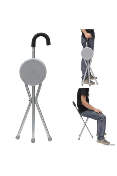 GOLFİ Witra Marka Ithal Alüminyum Oturaklı Baston Sandalye