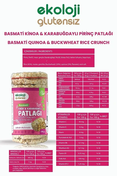 Glutensiz Kinoa & Karabuğday / Mısır & Pirinç / Sade Pirinç Patlağı 9'lu - 2
