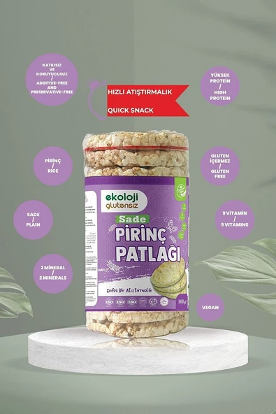 Glutensiz Kinoa & Karabuğday / Mısır & Pirinç / Sade Pirinç Patlağı 9'lu - 7