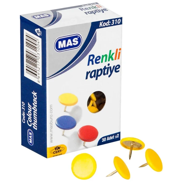 Mas 310 | Raptiye PVC Kaplı Renkli 30'lu