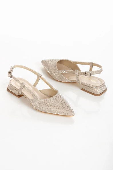 Patrıcıa Gold Garantili Arkası Açık Sivri Burunlu Kadın Kısa Topuklu Ayakkabı PATRICIA-5489 - Resim 4