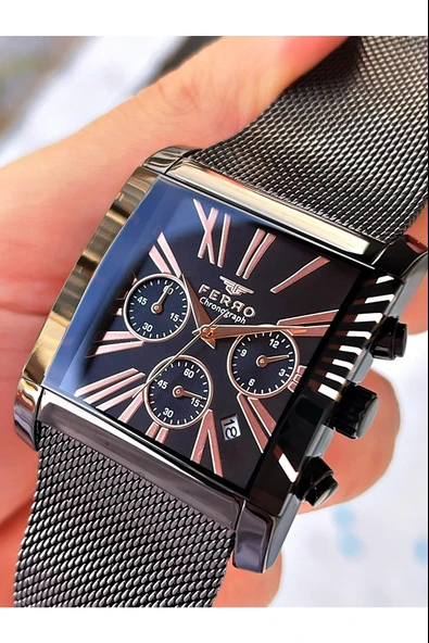NS.FR101-R13 Ferro İç Fonksiyonları Aktif Chronograph 30 Mt Suya Dayanıklı Erkek Kol Saati - 1