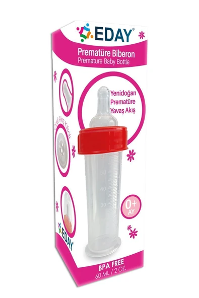 Eday  Prematüre Biberon -  60 ML -  Yenidoğan Prematüre Biberon Emziği