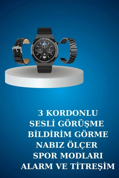 Alarm ve Titreşim Özellikli Akıllı Saat ve Mikrofonlu Kablolu Bluetooth Kulaklık 60 Saat - 3