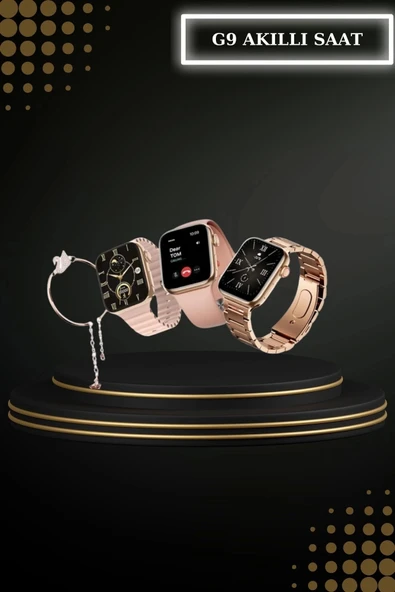 Wireless Şarjlı Pembe Akıllı Saat ve Kablosuz Bluetooth Kulaklık Dokunmatik Kontrol - 5
