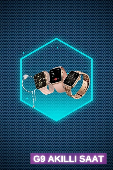 Kadınlar İçin 3 Kordonlu Akıllı Saat ve Dijital Göstergeli Powerbankli Bluetooth Kulaklık Dokunmatik Kontrol - 3