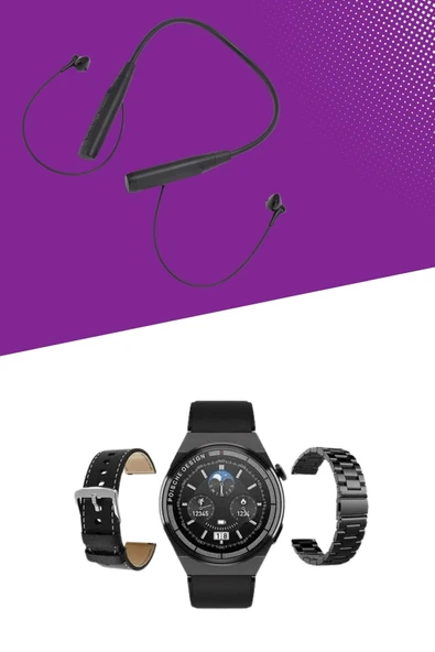 Alarm ve Titreşim Özellikli Akıllı Saat ve Mikrofonlu Kablolu Bluetooth Kulaklık 60 Saat - 4