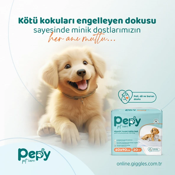Pepy 60x90 Hijyenik Tuvalet Eğitim Pedi 30'lu 3 Paket 90 Adet - 2