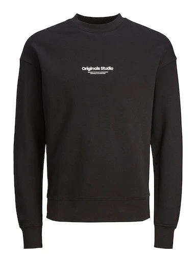 Jack Jones Erkek Bisiklet Yaka Siyah Sweatshirt 12241694S ürün görseli 1