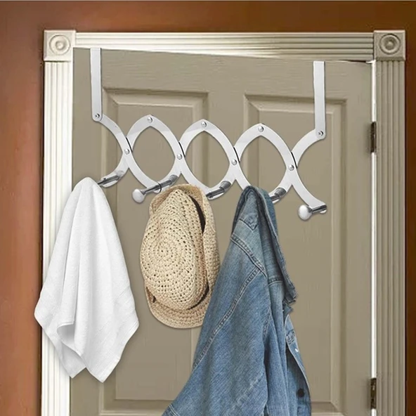 Ayt Sunup SN-24904 Çok Fonksiyonlu 5 Kancalı Katlanabilir Askılık Kapı Arkası Mutfak Banyo Askılığı - 3