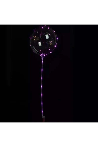 3 M LED MOR RENKLİ ŞEFFAF BALON ÇUBUKLU SET