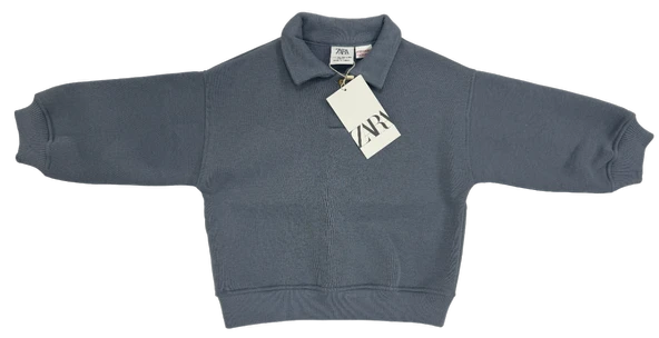 ZARA Çocuk Kışlık Mavi Sweatshirt %98 Pamuk,%2 Elestan