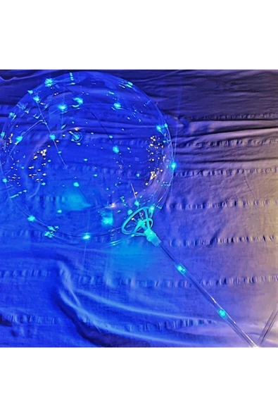 3 M LED MAVİ RENKLİ LED ŞEFFAF BALON ÇUBUKLU SET - 2