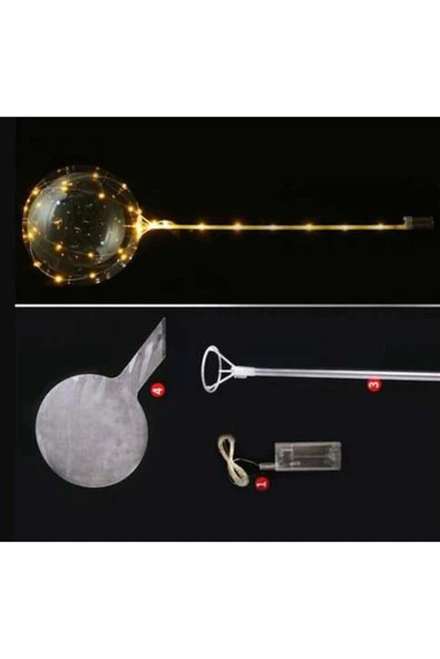 3 M LED GÜN IŞIĞI RENKLİ LED ŞEFFAF BALON ÇUBUKLU SET - 3