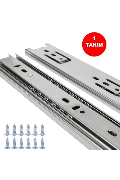 36mm 50cm Teleskopik Çekmece Rayı Çekmece Kızağı (1 Adet ) Fiyatıdır - Çekmece Rayları - Tek Ebat ürün görseli 1