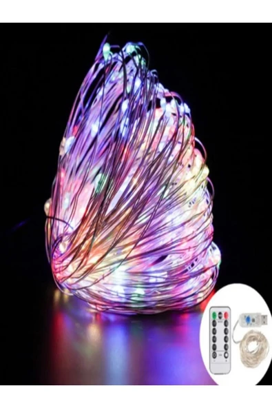 8 Modlu Usb Li Kumandalı 5 M Peri Led Dekoratif Amaçlı Rgb Karışık Renkli