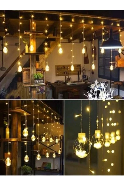 Dekoratif Işıklı Top Perde Led Fişli - Resim 3