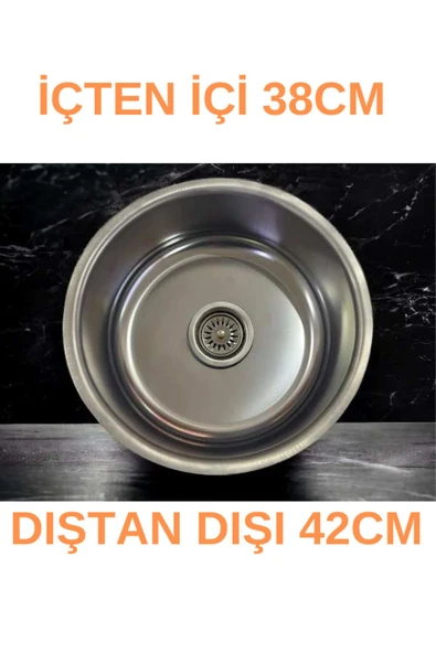 Paslanmaz Krom Evye 38x38 Krom Düz Evye Geniş Delikli Süzgeçli Sifon Dahildir