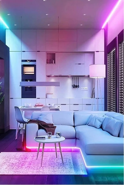 5 Metre Animasyonlu Tak Çalıştır Kumandalı Parti Şerit Led RGB - 3