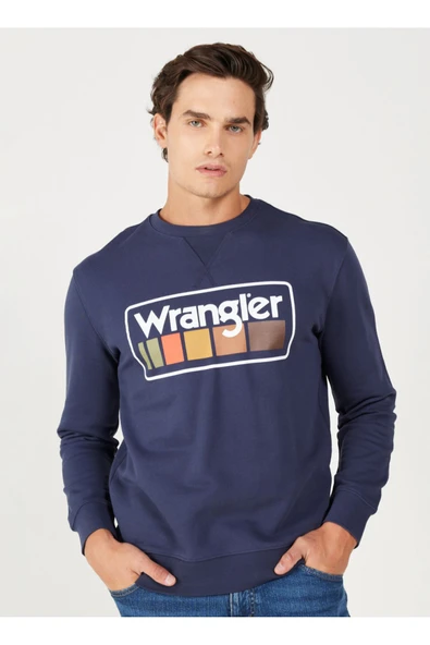 Wrangler Bisiklet Yaka Lacivert Erkek Sweatshırt  Bisiklet Yaka Sweatshirt W646H1114L - 3