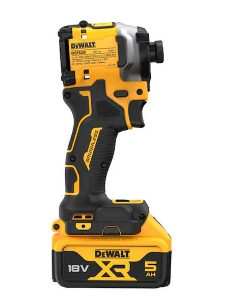 Dewalt DCF850P2T 18V 5.0AH Li-ion Kömürsüz Çift Akülü Darbeli Tornavida - 4